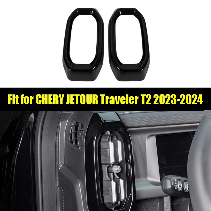 Car Air Outlet Frame Suitable for Jetour Traveller T2 2023 Center Control Air Outlet ABS Black Warrior Car Interior Trim Parts