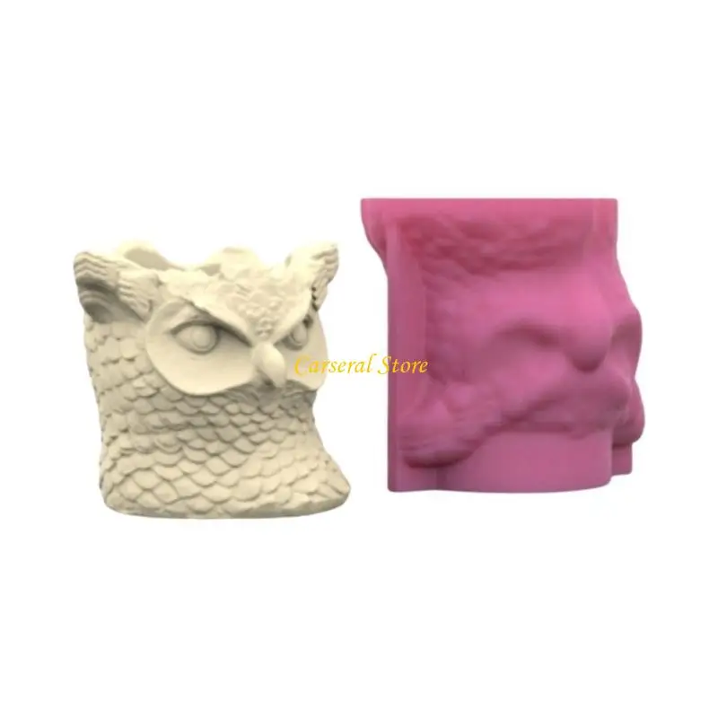 

M4YF Owl Flower Pots Silicone Mould Suitable for Crafting Concrete and Resin Planter