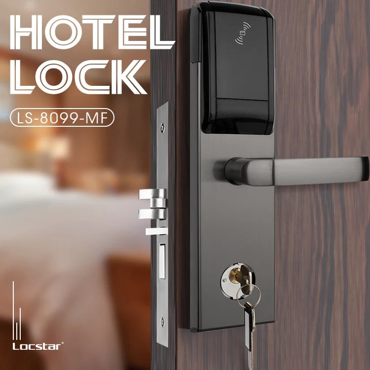 Locstar Stainless Steel Customize Bathroom Silver Smart Lock Door Key Apartment Intelligent Hotel Deadbolt Door Lock