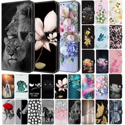 Cute Flower Pattern Case For Redmi 9 9A 9C 9T 10 10C Redmi Note 9 Pro 9S 10 10S Magnetic Leather Flip Wallet Card Holder Cover