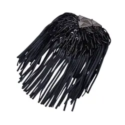 Beaded for Blazer Epaulet Leather Fringe Tassel Holder Epaulette Spikes Brooch Shoulder Brooches Women Men Suit Accessor