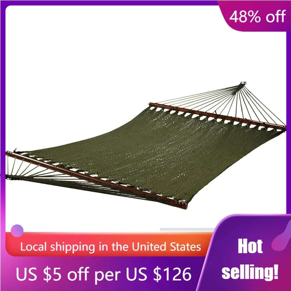 

4910 Two Point Tight Weave Caribbean Hammock Camping Brown Freight Free Outdoor Furniture Sleeping