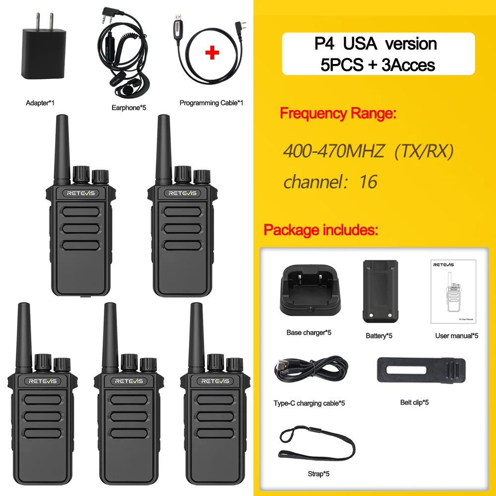 Retevis P4 P64 walkie talkie UHF DMR portofoon Noodcommunicatie Type-C radio voor camping Hamradio Digitaal draagbaar