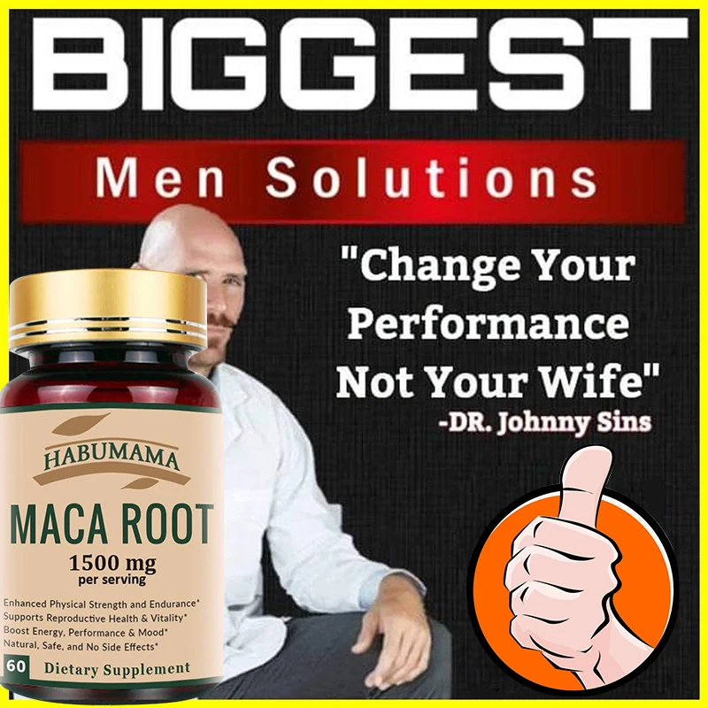 Organic Maca Root - 60 Tablets Peruvian Maca Root Gelatinized 100% Pure Non-GMO Supports Reproductive Health Natural Energizer