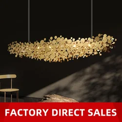 Dining Pendant Light Modern Chandelier For Living Room Hardware Gold Coin Restaurant Ceiling Hanging Lamp For Kitchen Island
