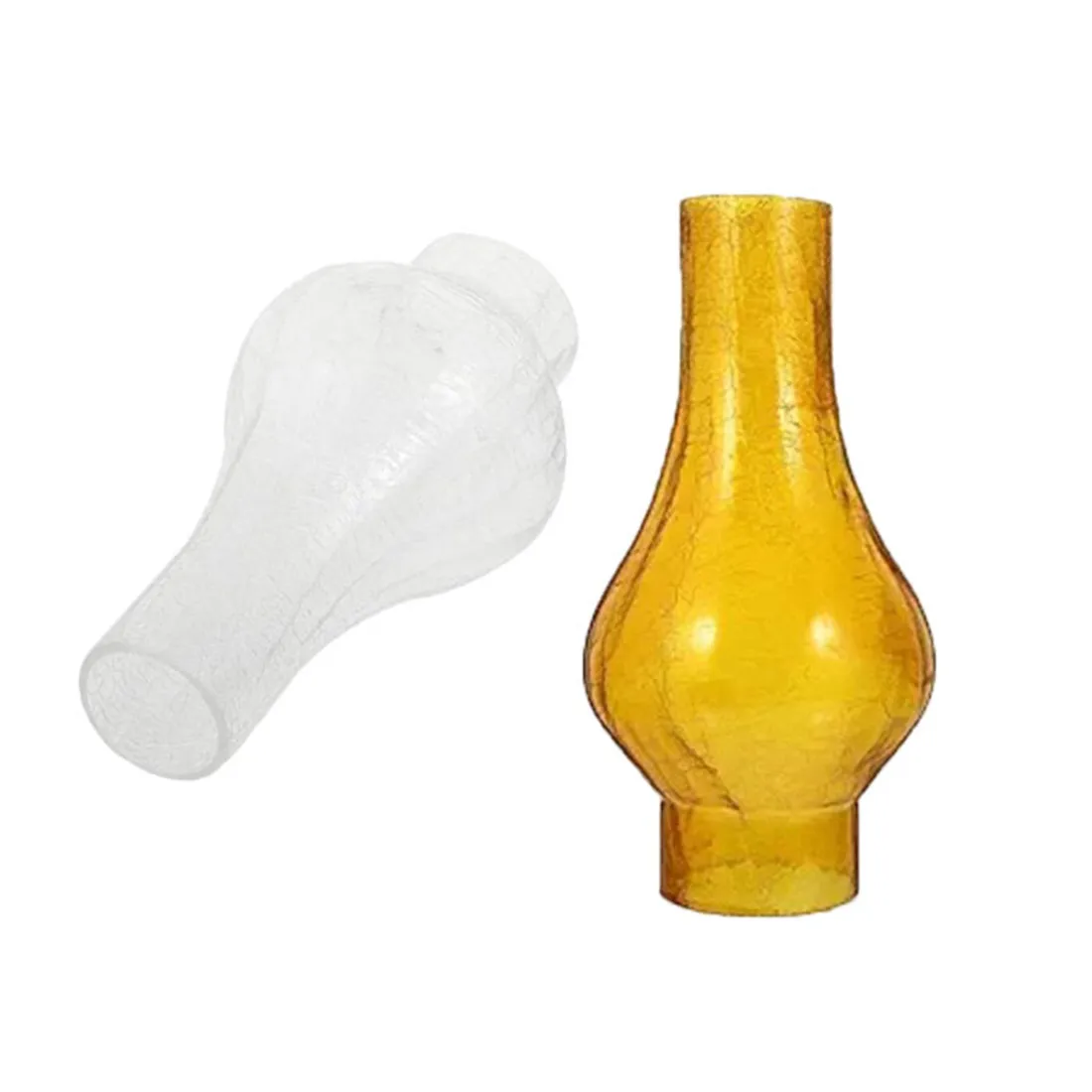 

Стеклянный плафон для лампы с эффектом кракле, прозрачно-желтые колпаки для масляных ламп с эффектом кракле, сменные плафоны в винтажном и антикварном стиле