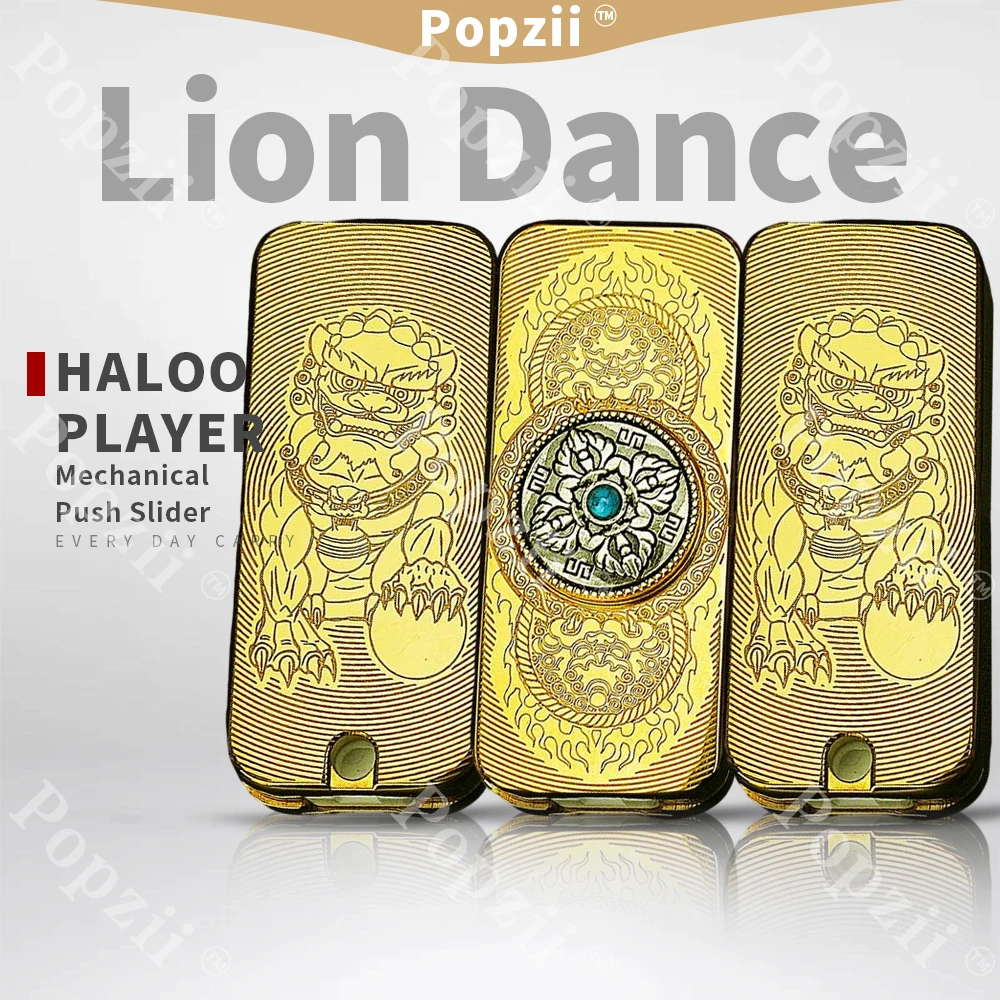 

HALOO PLAYER Dance Lion, позолота из нержавеющей стали, EDC, игрушка-непоседа, механический слайдер и вращающаяся часть, игрушки для беспокойства