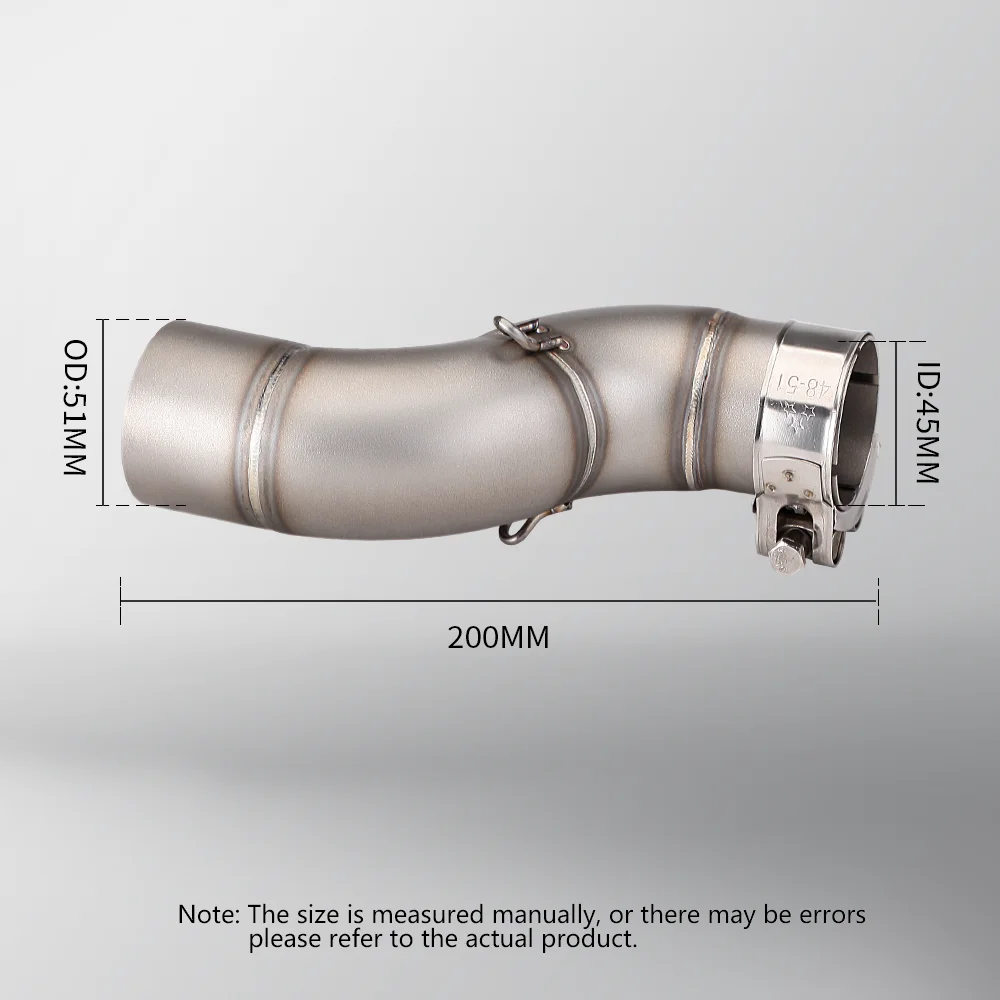 Slip-on YZF-R6 1998-2005 2006-2019 51mm Motorcycle Exhaust Middle Link Pipe for R6 1998-2021 Escape Muffler Connect Tube view 5