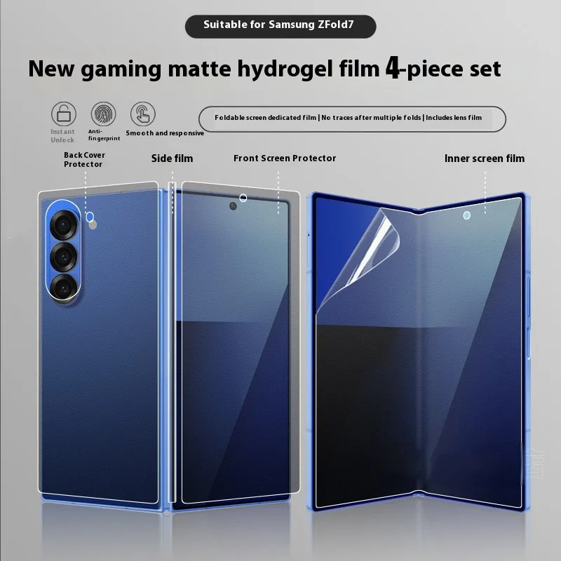 4 in1 Matte Hydrogel TPU Film For Samsung Galaxy Z Fold 7 6 5 4 3 Internal Inner Outer Hinge Sticker Full Body Screen Protector
