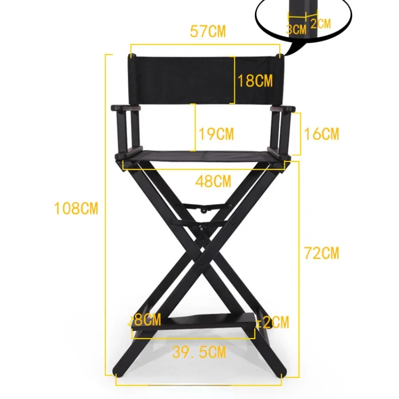 Modern Portable Aluminum Director Chair with Headrest - Portable Makeup Artist/Manager Folding Chair for Better Rest