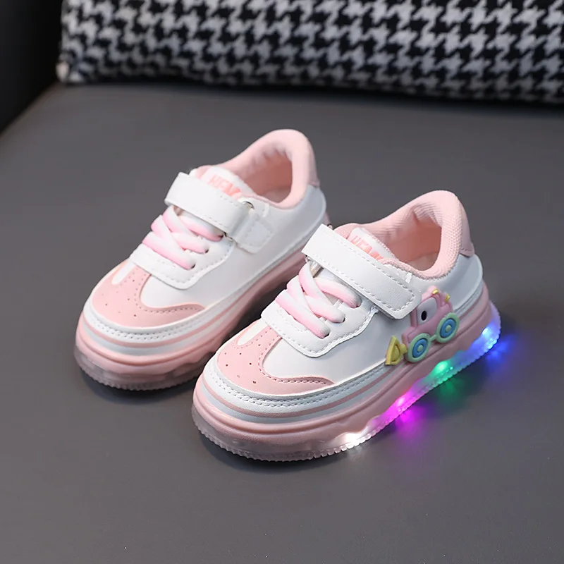 New children's 1-3 years old light up sneakers cartoon fashion all match breathable children casual shoes