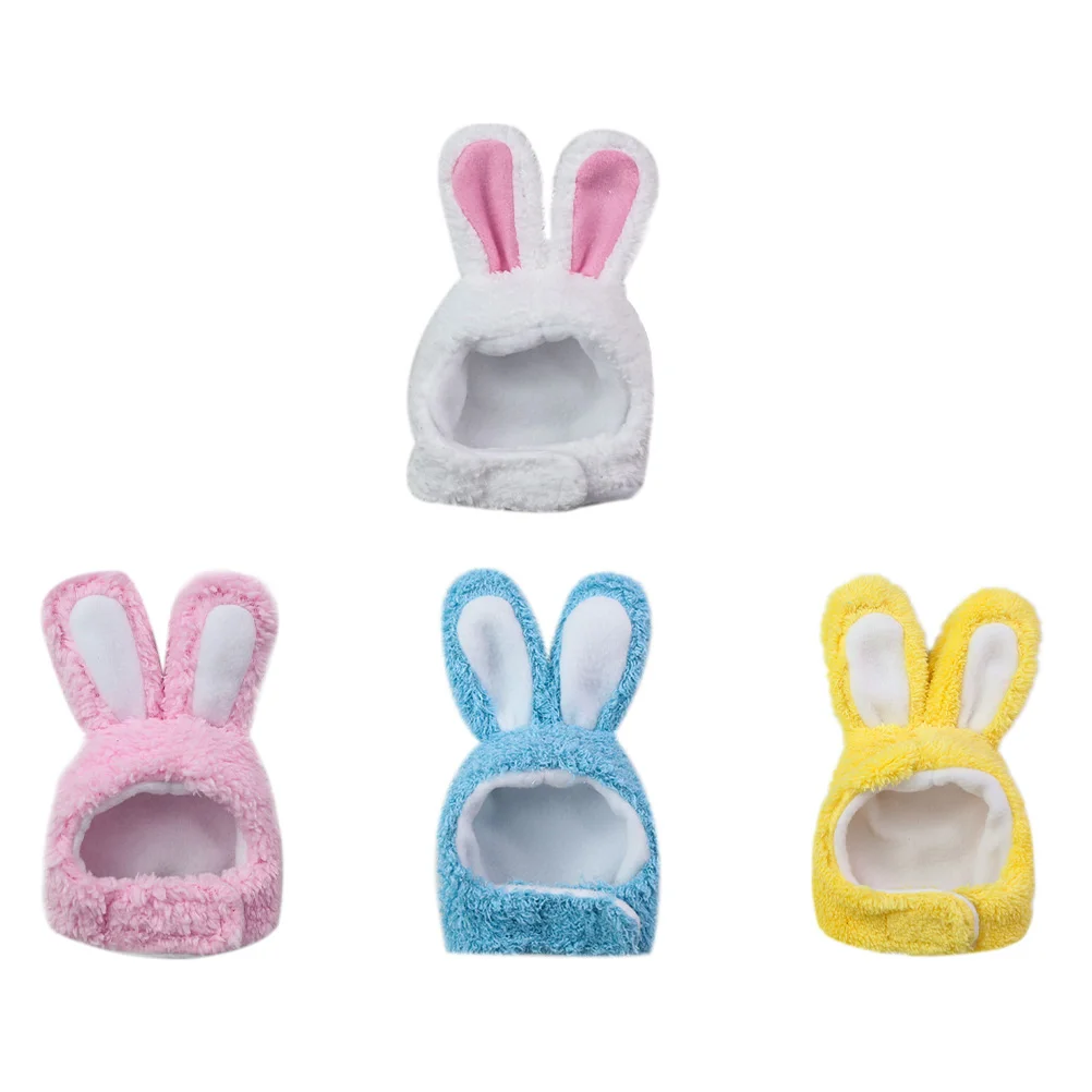 4 Pcs Pet Hat Decorative Dog Headgear Hats Mini Lovely Cosplay Cashmere Rabbit Shaped Stuffed Bunny