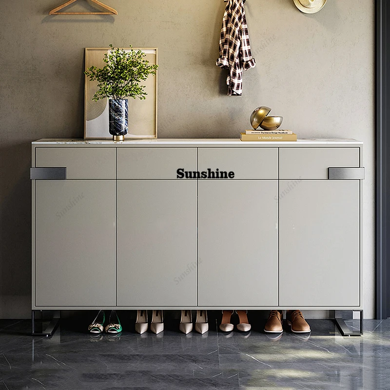 Luxury  Shoe Cabinet Organizer Storage Living Room Mobile Display Box Shoe Shelf Slippers Gabinete Entrance Furniture