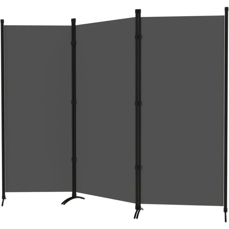 Room Divider 3-Panel Privacy Screen, Portable Screen Steel Frame with Hook&Loop for Home, Office, Classroom