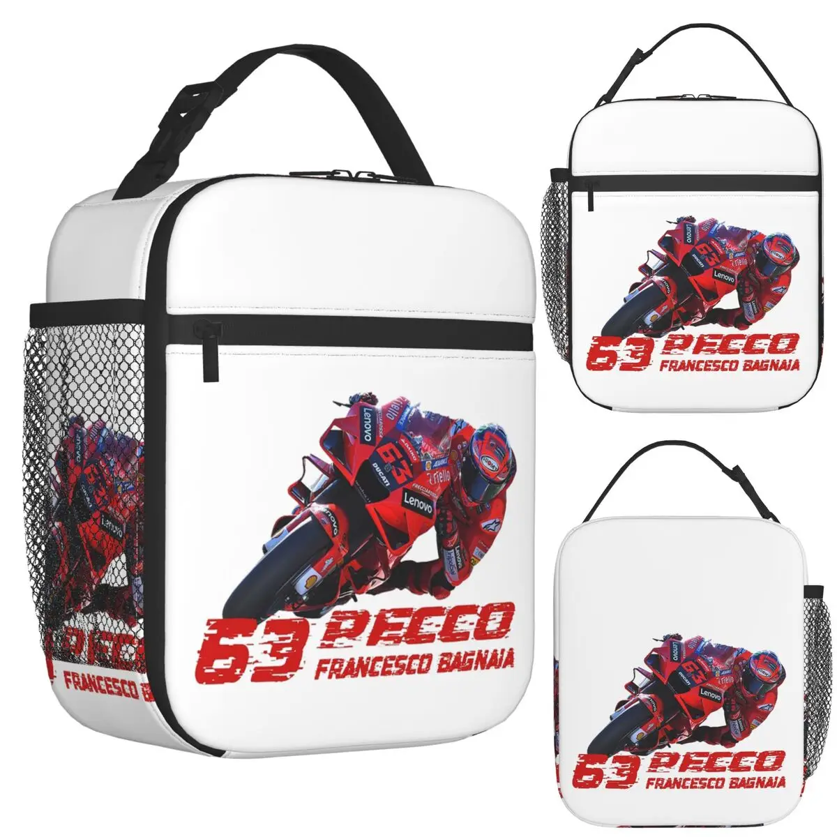 

Pecco Bagnaia 63, изолированная сумка для обеда для школы, пикника, коробки для еды, герметичный контейнер-холодильник, термобокс для обеда, сумка