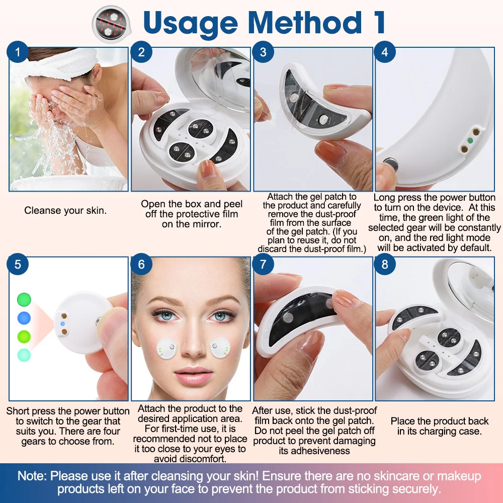 2-IN-1 Microstroom Oogmassageapparaat Gezicht Oog Schoonheid Artefact Verminder donkere kringen Oogzakken Draagbaar rood licht gezichtsmassageapparaat