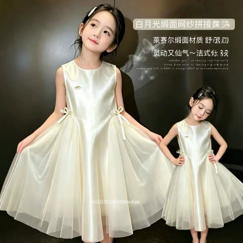 girls'-new-summer-white-moonlight-satin-bow-mesh-patchwork-birthday-dress-princess-gown