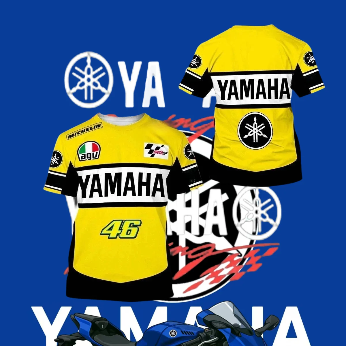 

2025 Горячая новинка Yamaha, мужская и женская мотоциклетная повседневная рубашка, летняя дышащая быстросохнущая супер большая пляжная рубашка