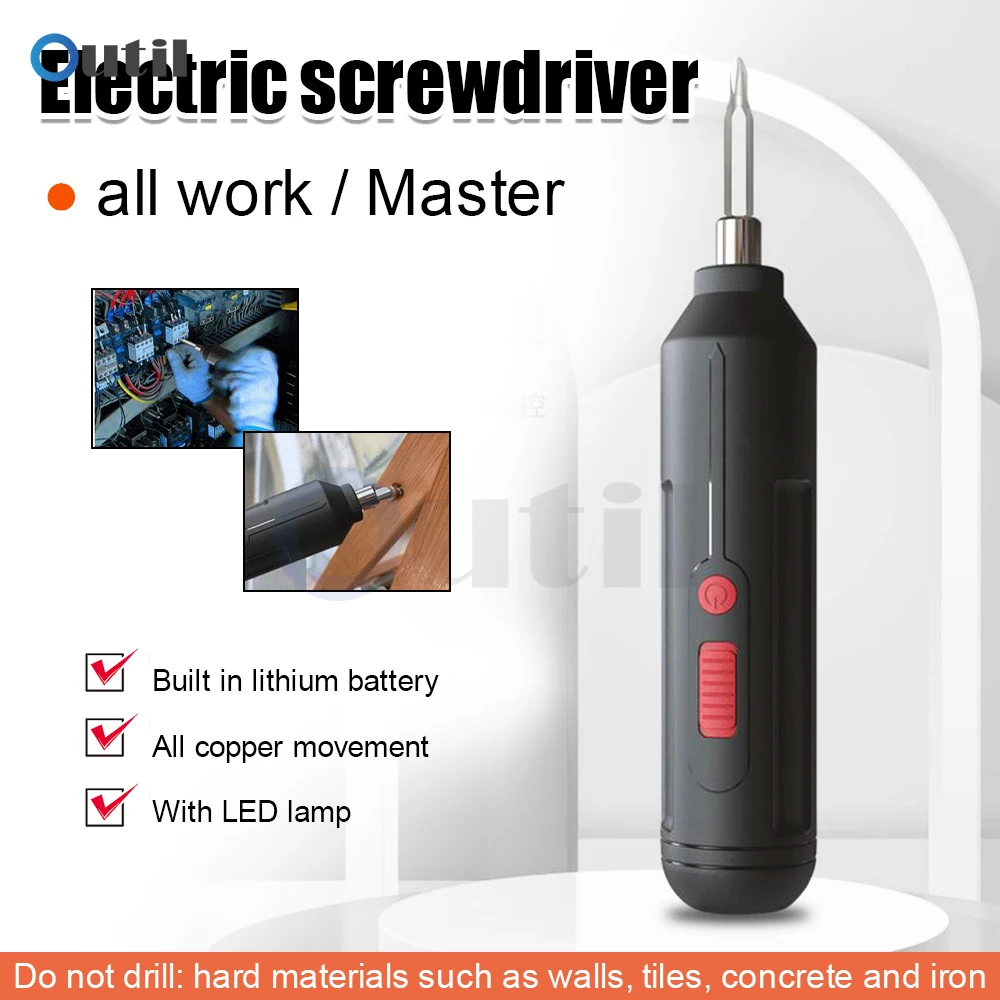 Chave de Fenda Elétrica sem Fio Recarregável Bateria Impacto Poderoso Usb sem Fio Chave de Fenda