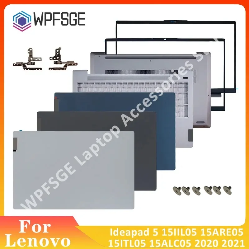 New Case For Lenovo Ideapad 5 15IIL05 15ITL05 15ARE05 15ALC05 2020 2021 LCD Back Cover Front Bezel Hinges Palmrest Bottom Case