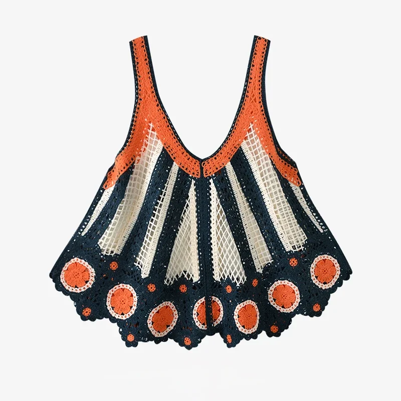 

Top For Women Sheer Openwork Pointelle Knit Camis Summer Beach Bohemian Outfit