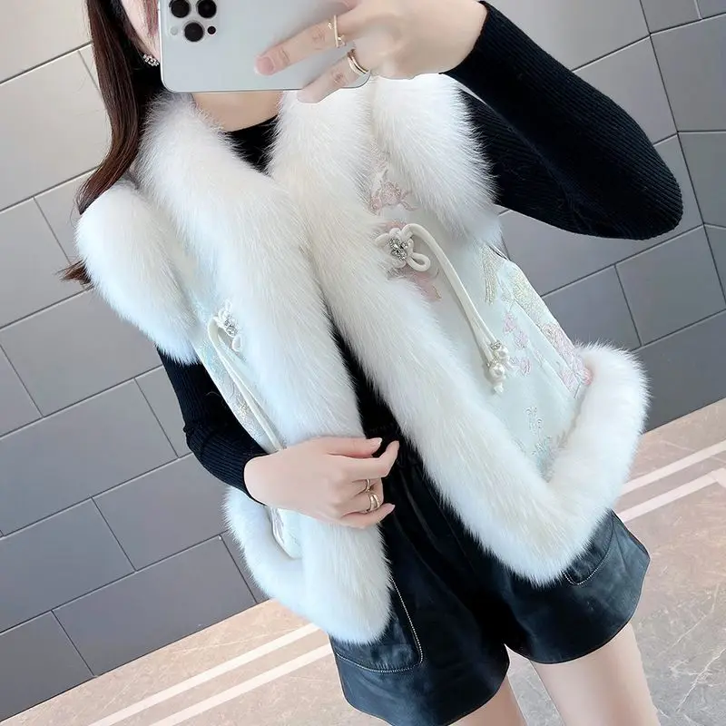 2024 chinese improved hanfu vest coat autumn and winter vest women chinese national style vest young fashion vest jacket vest