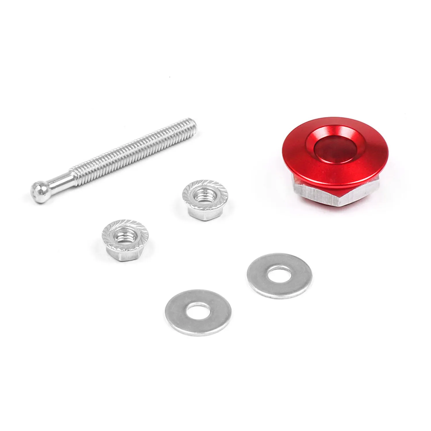 

PANGOLIN Universal Quick Release Hood Latch Push Button Fastener Kit For Car Trunk Bumper Fender Bonnet Red Aluminum Alloy