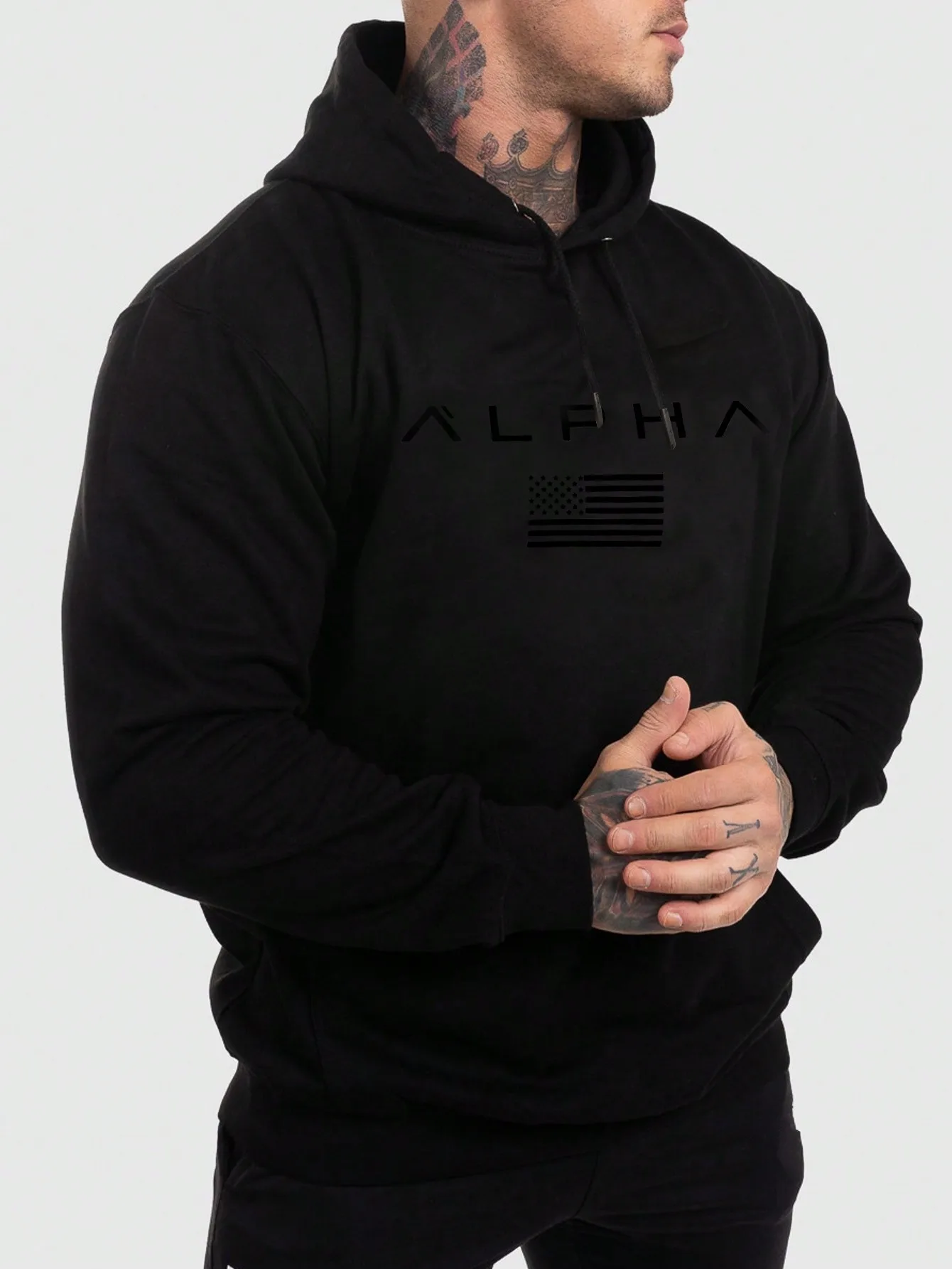 Hoodie de rua com capuz masculino, capuz simples, carta elegante