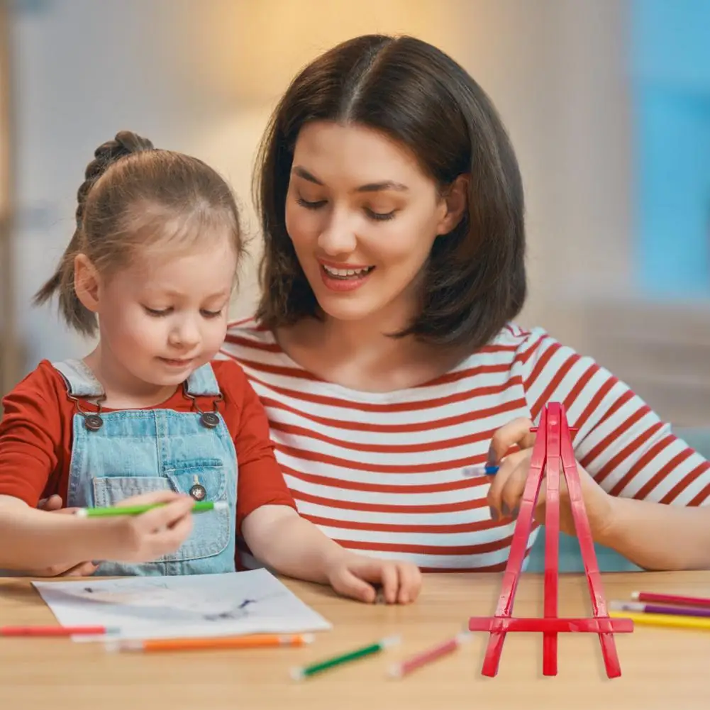 Triangle Easel Set of 5 Mini Plastic Sketching Easels for Kids Art Display Triangle Holder Stand Artist Easels Bright Colors