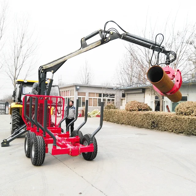 2025Тракторный прицеп для лесозаготовок по дереву с краном для Малайзии