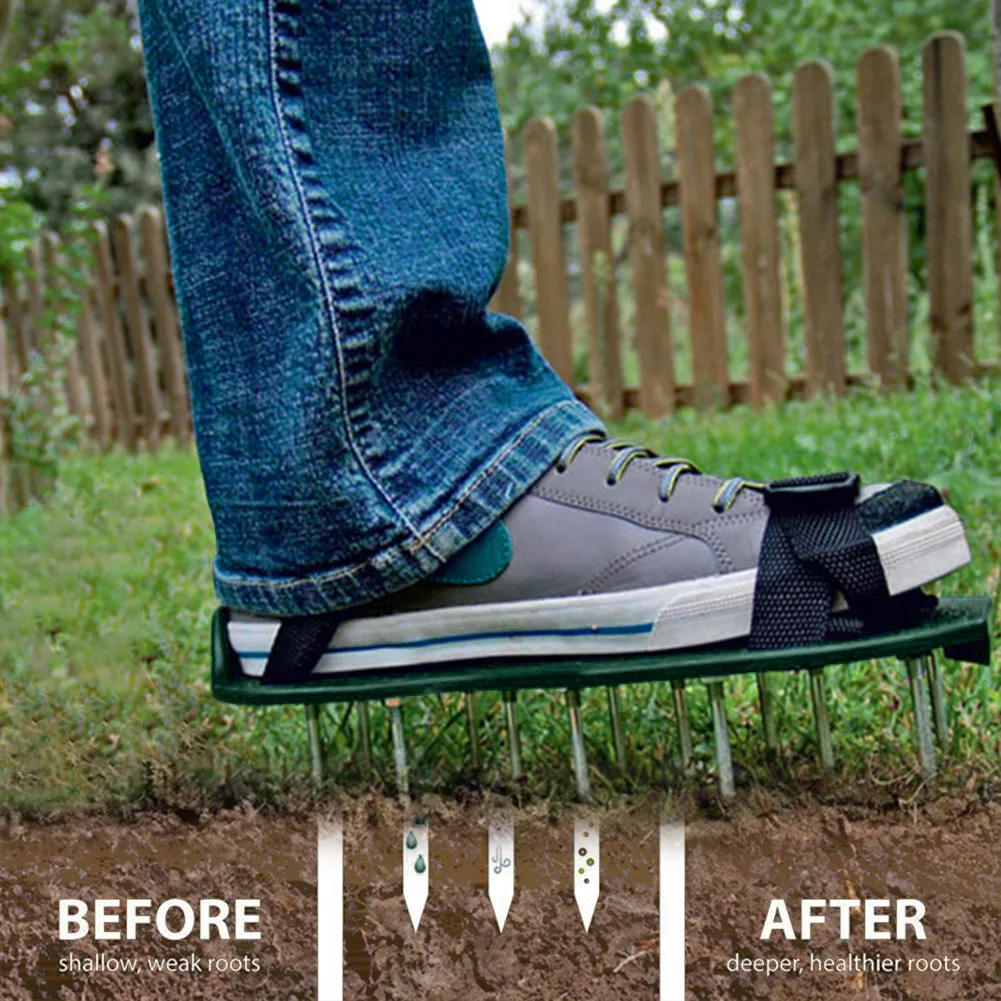 

Garden Lawn Aerator Shoes Garden Yard Grass Cultivator Scarification Nail Tool