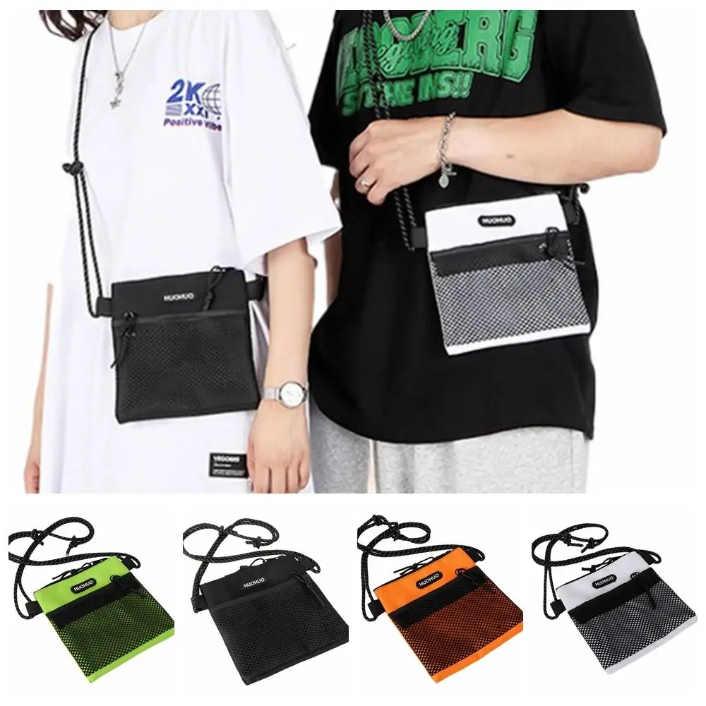 

Маленькая сумка-мессенджер из ткани Оксфорд с надписью, стильная сетчатая сумочка на плечо Ins большой вместимости, простая стильная сумка для телефона и велоспорта