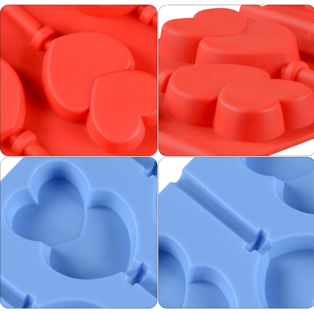 

6 Capacity Heart Hard Mold Shaped Cake Pop Hard Mold Lollypop Mould Chocolate Molds Baking Kitchen