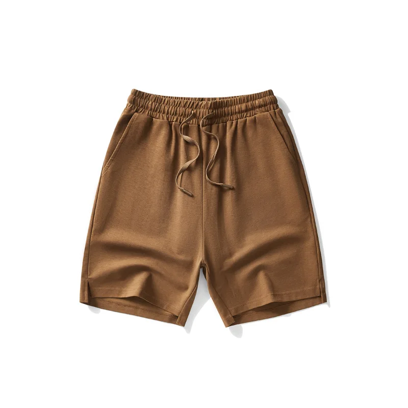 Japanese Style Summer New Fashion Men's Casual Trendy Solid Color Loose Knee Length Shorts Drawstring Breathable Shorts Female