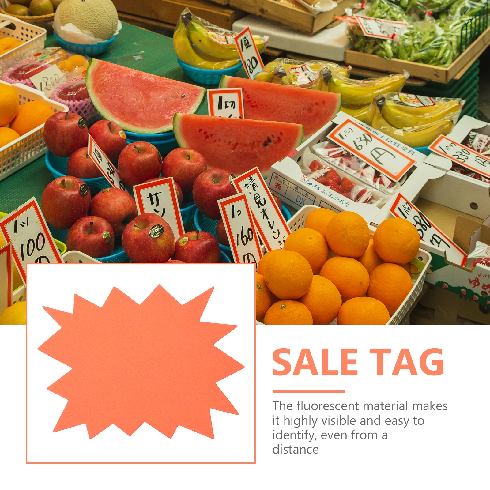 

30 Pcs Sticker Price Tag Bursts for Sale Display The Sign Signs Garage Stickers Labels Orange Community Paper