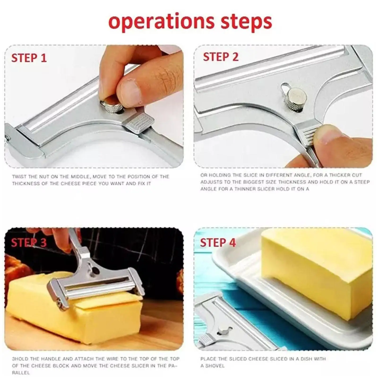 ที่ขูดชีสแบบลูกกลิ้ง 1/2 ชิ้น, เครื่องตัดชีสสแตนเลส, อุปกรณ์ครัวที่ใช้งานได้จริงสำหรับชีสแข็ง อุปกรณ์ครัว