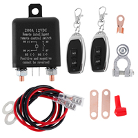 Remote Battery Disconnect Switch 12V 200A Car Kill Switch Anti-Theft Remote Control Switch Relay Fobs 2 key for Auto Truck Boat