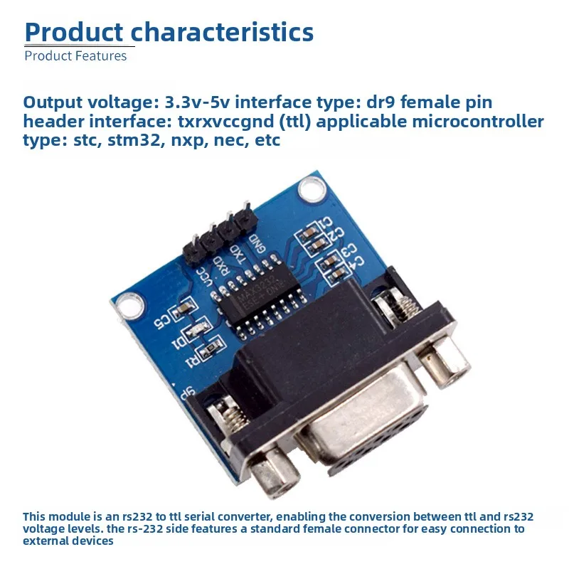 RS232 to TTL Converter MAX3232 Chip Female Serial Port Module for Flashing Board