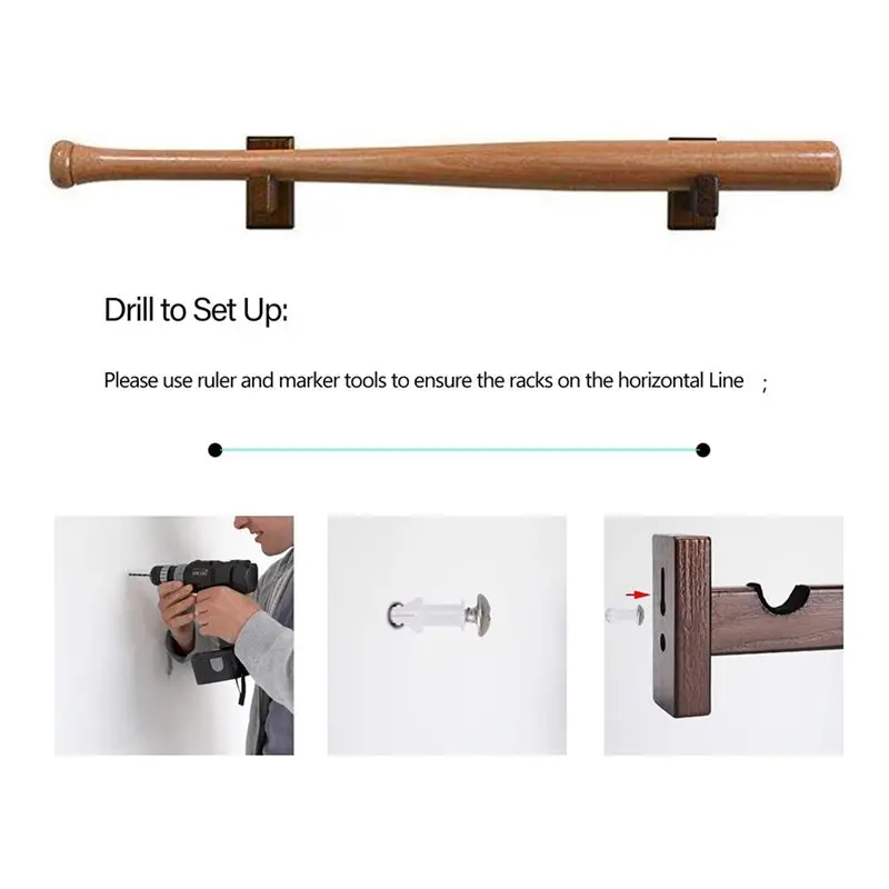 【SPECIAL】Holder Wall Mount Baseball Bat Display Case(2PCS), Baseball Bat Hanger, Horizontal Wall Rack, Baseball Bat Bracket