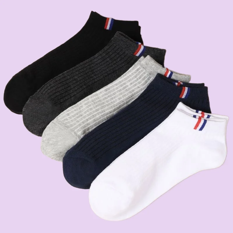 5/10 Pairs Men Cotton Short Socks High Quality Spring Summer Non-slip Boat Socks Breathable Mesh Sport Socks Casual Ankle Socks