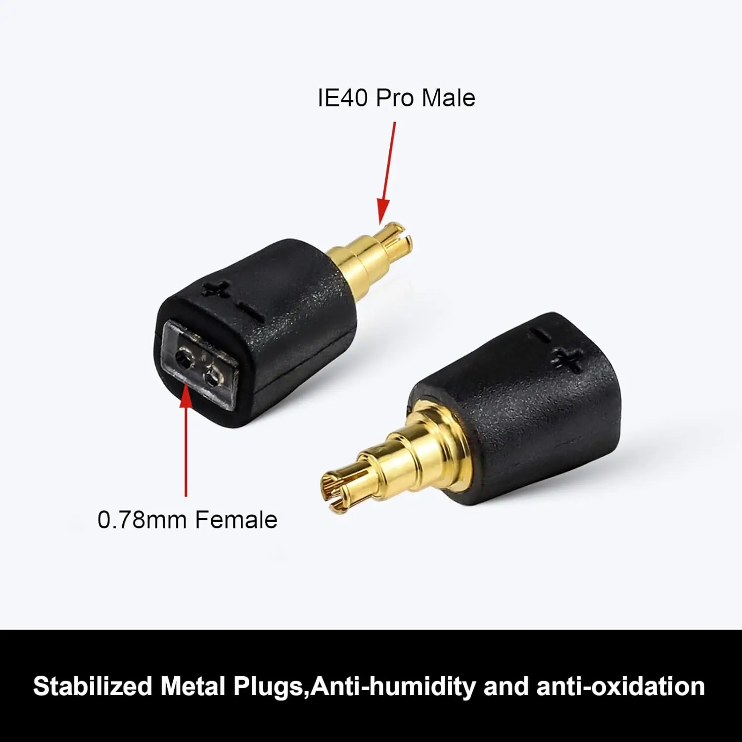 

okcsc 0.78 2pin Cable Female Connector Work for 0.78 2pin Cable Connected to SENNHEISER IE40 PRO Adapter Earphone Accessories