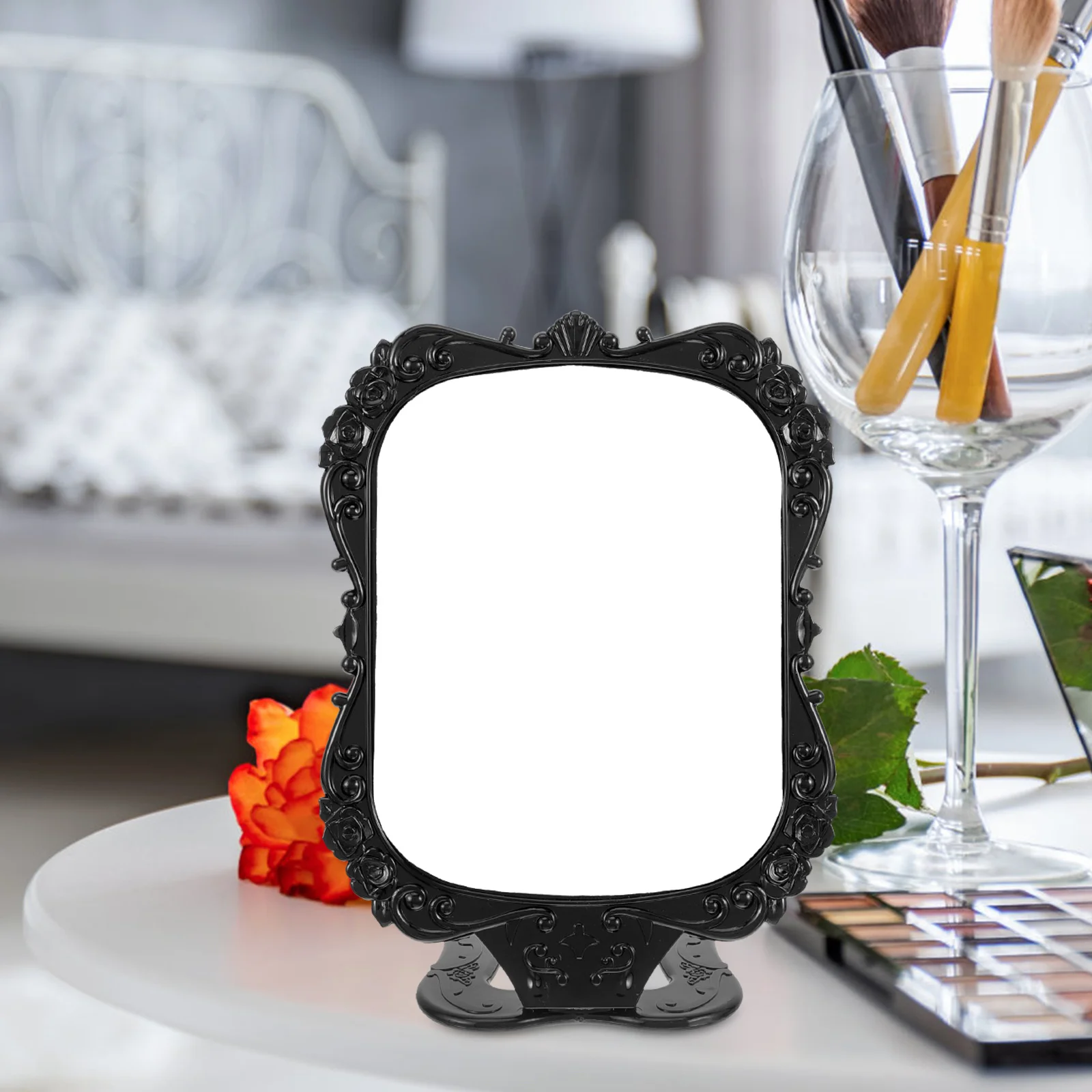 スタイリッシュなミラー折りたたみ式デザイン、クリアな画像、歪みのないガラスミラー、デスク、窓、部屋の装飾用