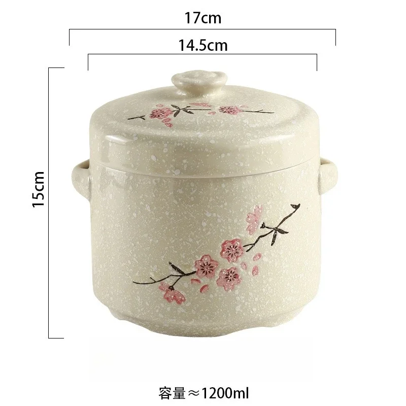 Ceramic Waterproof Stew Pot with Lid Double Lid  Stewed Bird  Steamed Egg Double Ear Stew Pot Family Soup Cup Restaurant