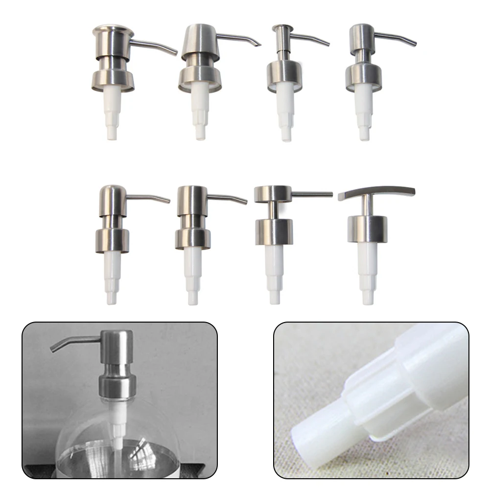 Soap Pump Head 304 Stainless Steel Lotion Bottle Dispenser Soap Dispenser Press Head Hand Soap Press Head Travel Essential