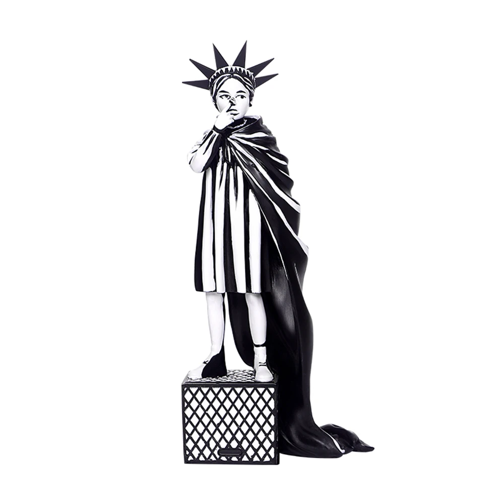 Modern Art Banksy Liberty Girl Resin Figurine England Street Art Simple Packing NO Color Box