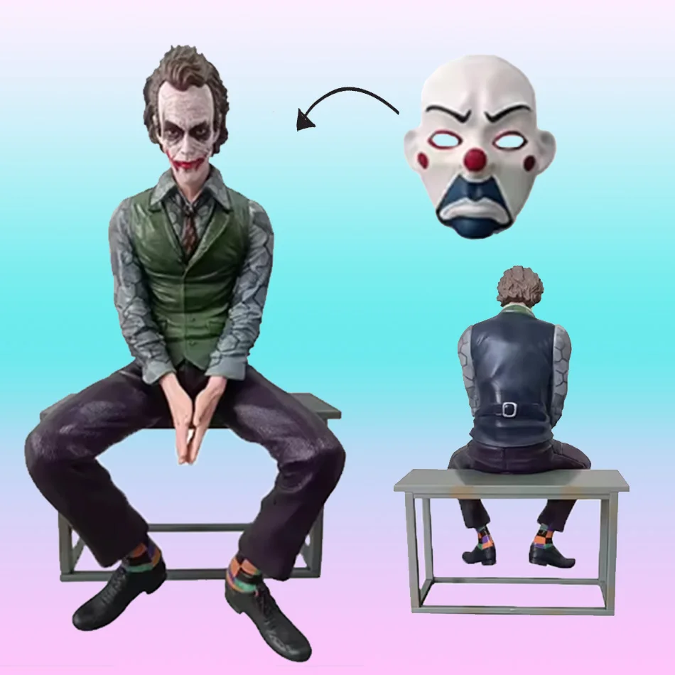 

24 см DC Джокер фигурка орнамент Хит Леджер сидячая поза фигурки автомобиля кукла хвост и крыша кулон модель статуя Коллекционная