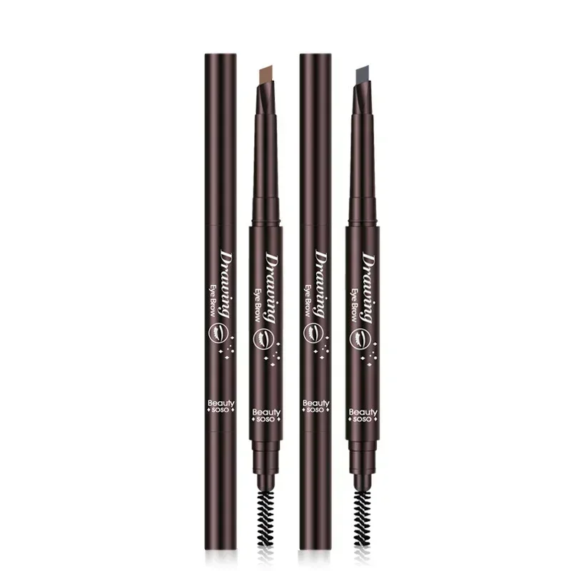 Double Ended ดินสอเขียนคิ้วกันน้ํา Long Lasting Eyebrow Enhancers แต่งหน้าเครื่องสําอางค์เครื่องมือแปรง Brow Extension ดินสอ