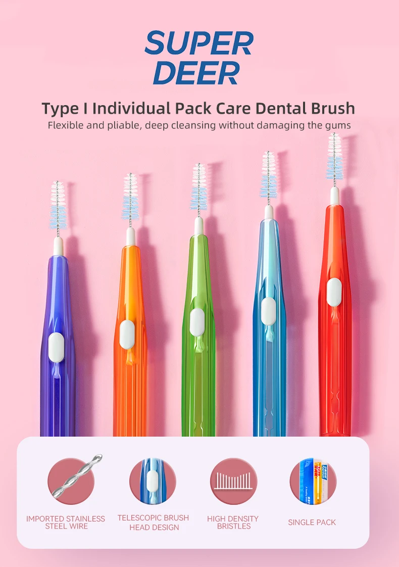 Fawnmum Interdentalbürste, reinigt zwischen den Zähnen, Zahnbürste, Reinigung, Mundwerkzeuge, Zahnkieferorthopädie, tragbar, 0,6–1,2 mm – Detail 1