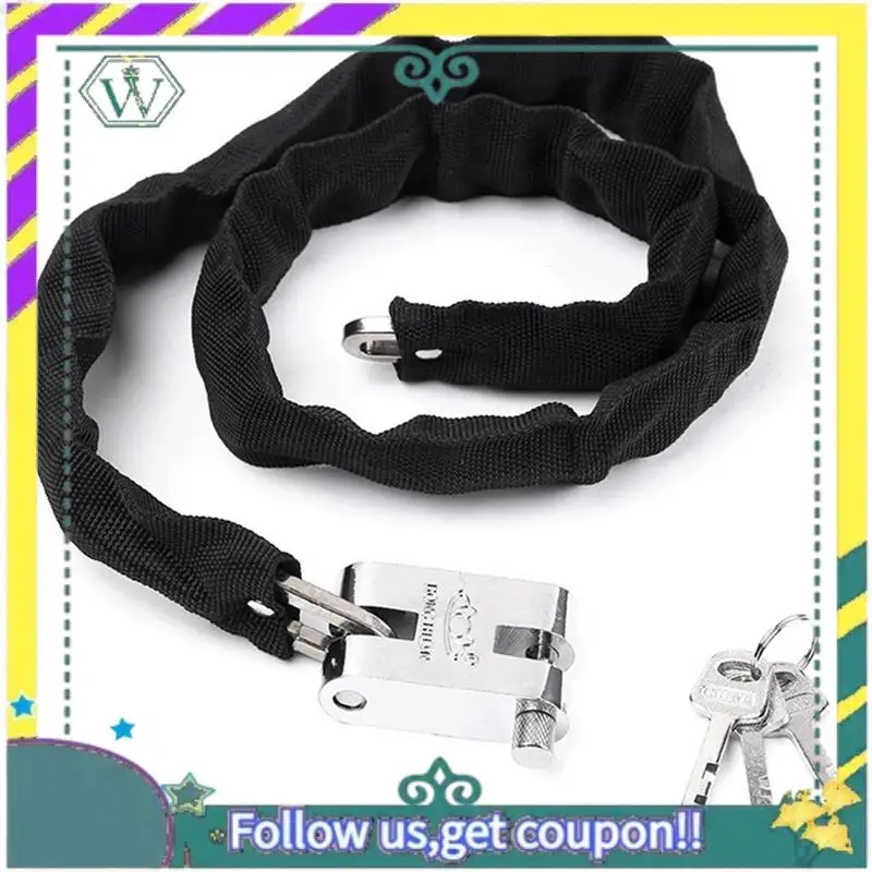 Upgraded Bike Lock 101CM Metal Anti-Theft MTB Road Bike Heavy Duty Safety Lock Motorcycle Padlock Bicycle Chain Lock With Key Du - view 6
