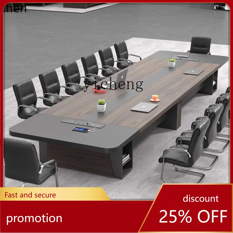 HYS office conference table long table simple modern long conference room table and chair combination furniture